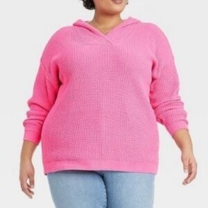 Ava & Viv Vibrant Pink V-Neck Sweater